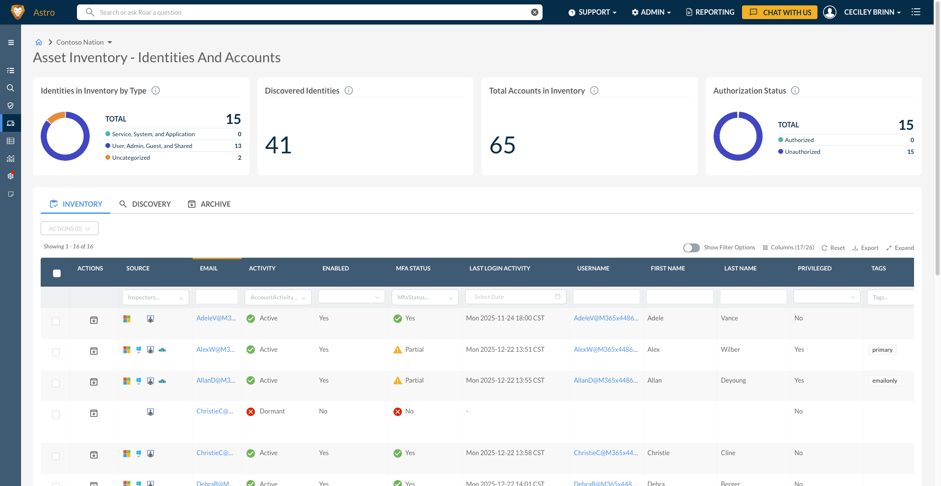 Asset Inventory - Identities